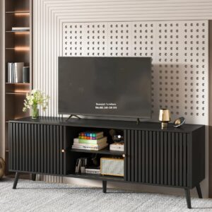 Meja TV Hitam Honoria Media Consoles Dudukan TV