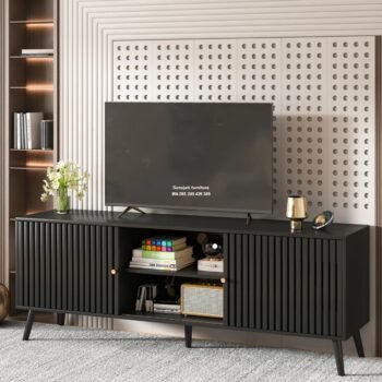 Meja TV Hitam Honoria Media Consoles Dudukan TV