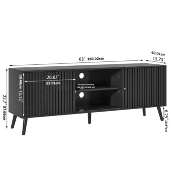 Meja TV Hitam Honoria Media Consoles Dudukan TV