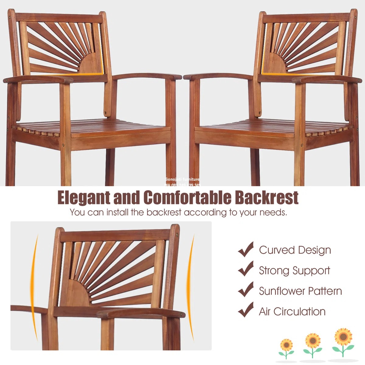Set Meja Makan Teras Kayu Minimalis Costway Set Meja Makan Teras Kayu Minimalis Costway