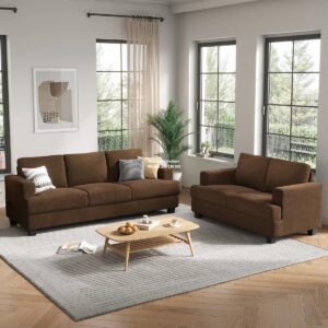 Set Sofa Ruang Tamu 2 Bagian Cokelat Latitude