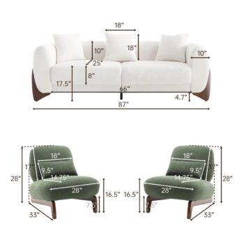 Set Ruang Tamu Boucle Modern Keiven