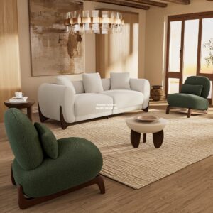 Set Ruang Tamu Boucle Modern Keiven