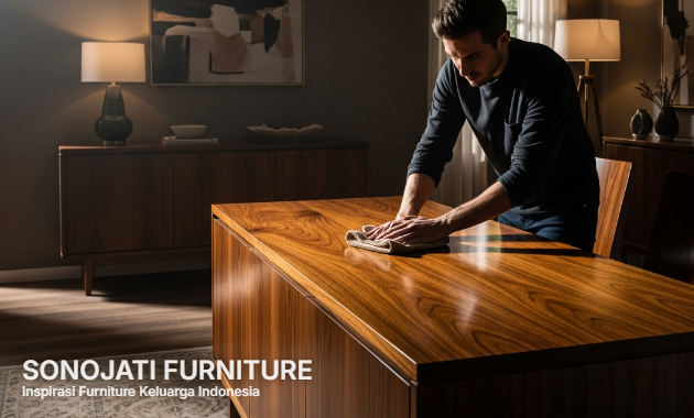 cara memoles furnitur kayu