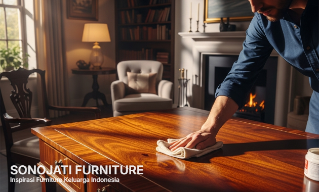 cara memoles furnitur kayu