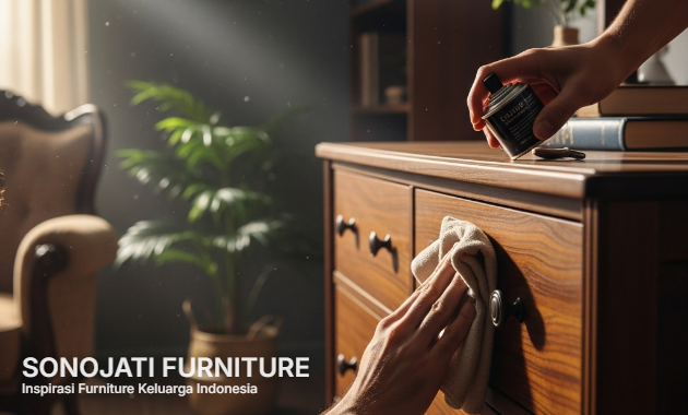 cara memoles furnitur kayu